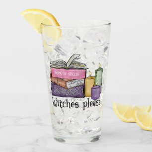 Witches Please – Stack of Witchy Books Glass