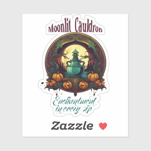 Witches Potion Moonlit Cauldron Label (Sheet)