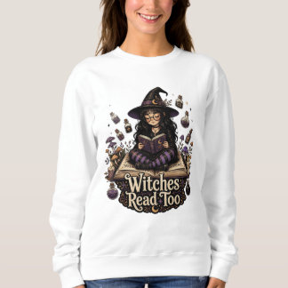 Witches Read Too Sweatshirt Women Cute Witchy Tee