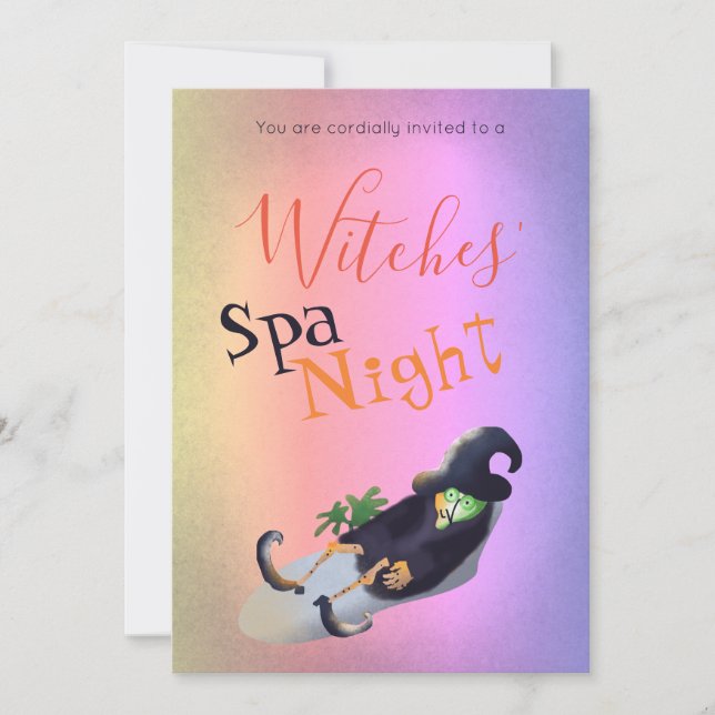Witches' Spa Night Funny Halloween Party Invitation (Front)