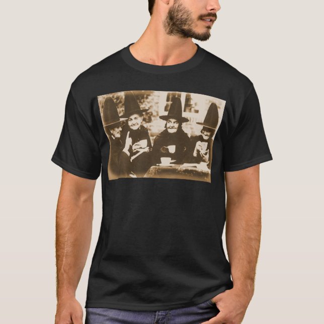 Witches Tea Party – sepia T-Shirt (Front)