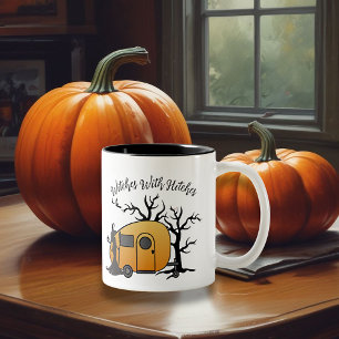 Witches With Hitches Halloween Two-Tone Coffee Mug