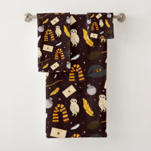 Witches, Wizards & Magic Pattern Bath Towel Set