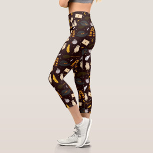 Witches, Wizards & Magic Pattern Capri Leggings