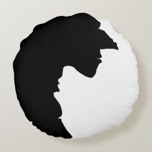 Witches Yin Yang Halloween Round Pillow