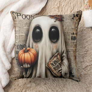 Witchful Thinking – A Boo with a Book Throw Pillow