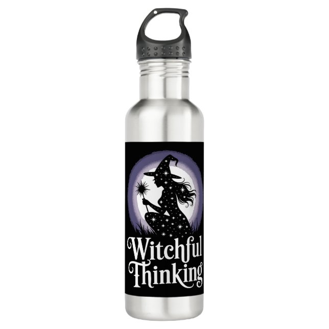 Witchful Thinking Halloween Girl T-shirt 710 Ml Water Bottle (Front)