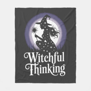Witchful Thinking Halloween Girl T-shirt Fleece Blanket