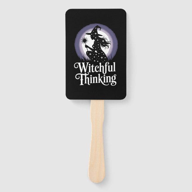 Witchful Thinking Halloween Girl T-shirt Hand Fan (Front)
