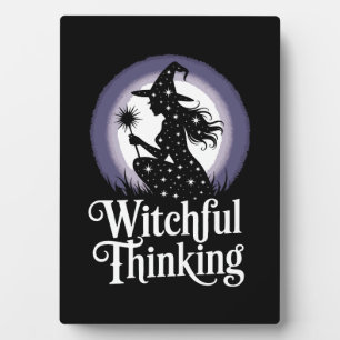 Witchful Thinking Halloween Girl T-shirt Plaque