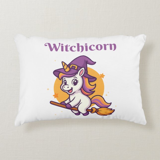 Witchicorn - Funny cute Accent Pillow (Front)