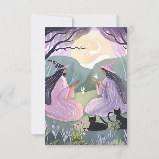 Witching Hour Cats Thank You Card (Front)