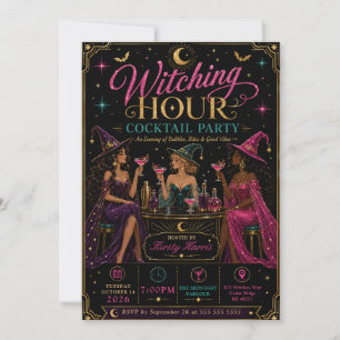 Witching Hour Cocktail Halloween Party Invitation