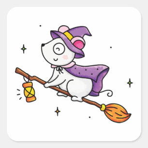 Witching hour square sticker