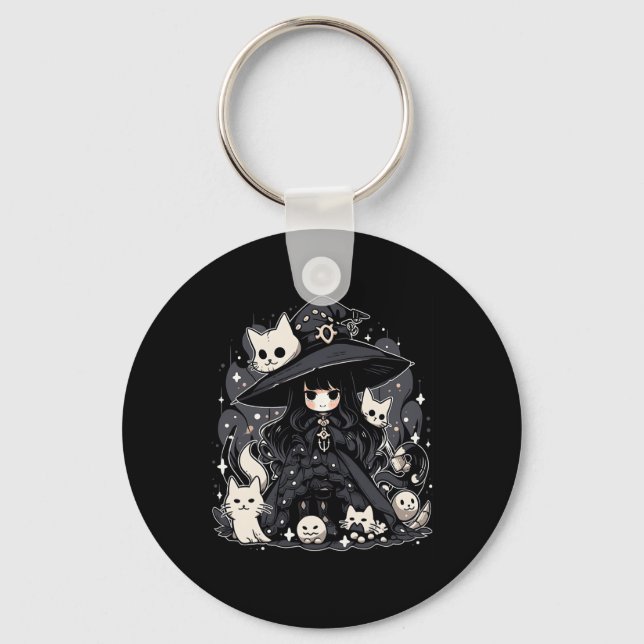 Witching Hour Trendy Halloween Graphic Design  Keychain (Front)