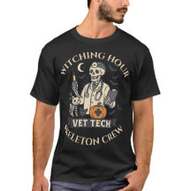 Witching Hour Vet Tech Skeleton Crew Halloween T-S