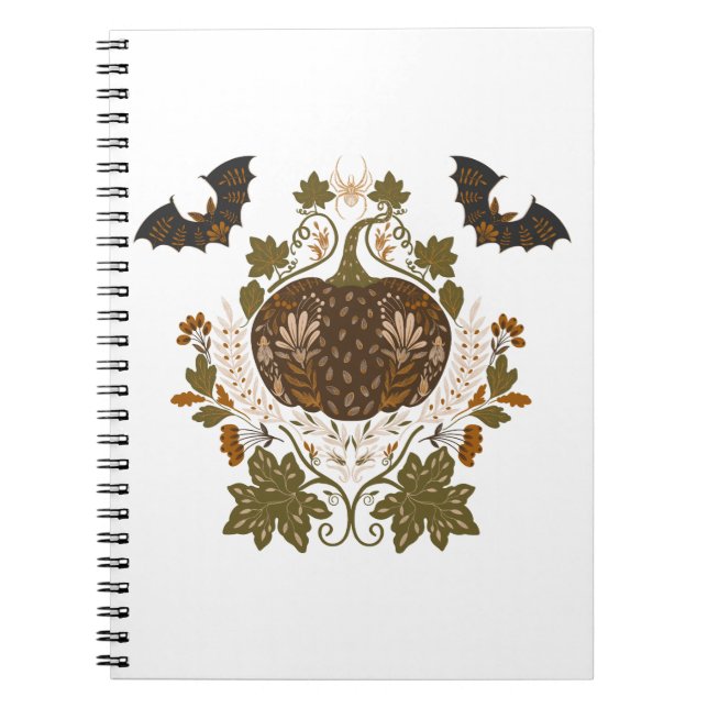 Witching Vine Folkloric Halloween Pumpkin Pattern  Notebook (Front)