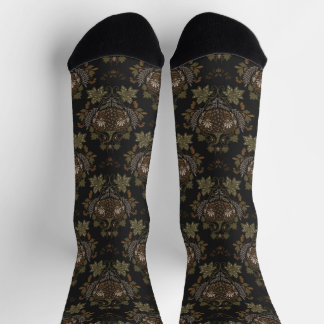 Witching Vine Folkloric Halloween Pumpkin Pattern Socks