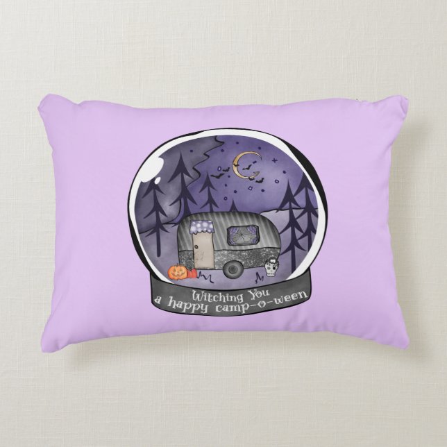 Witching You A Happy Camp-O-Ween Accent Pillow (Front)