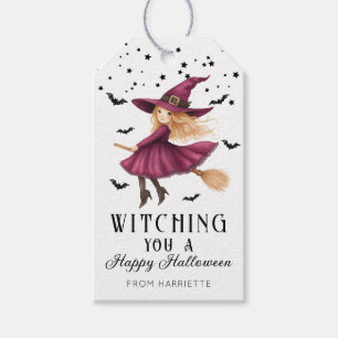 Witching You A Happy Halloween Witch Gift Tags