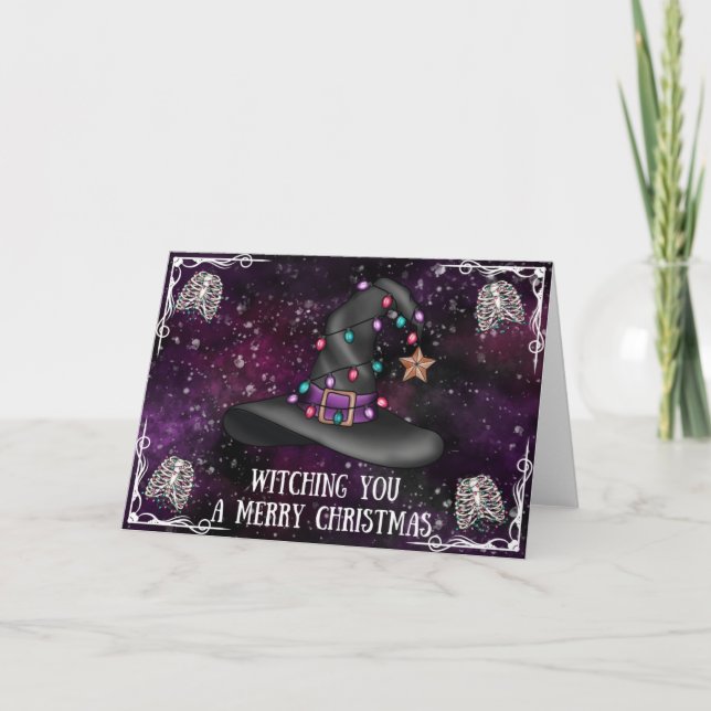 Witching You A Merry Christmas Holiday Card (Front)