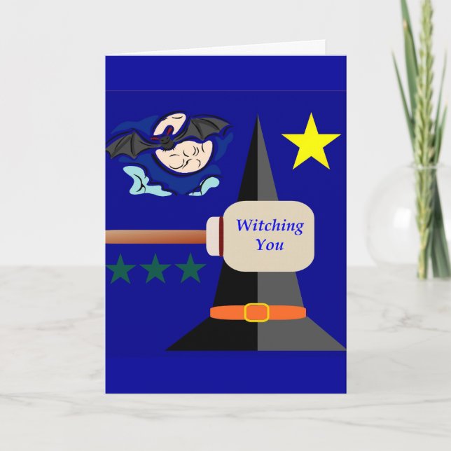 Witching You Card Blue Background (Front)