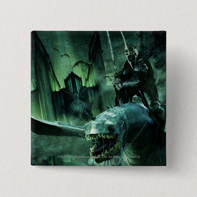 Witchking Riding Fellbeast 2 Inch Square Button (Front)