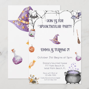 Witchoktacular Halloween invitation Anniversaire