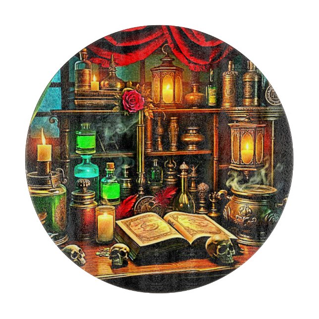Witch's Altar Mystical Night Brew Design Cutting Board (Front)