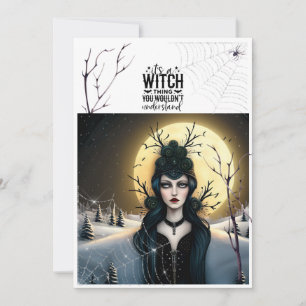 Witch's Birthday Bash and quote Invitation