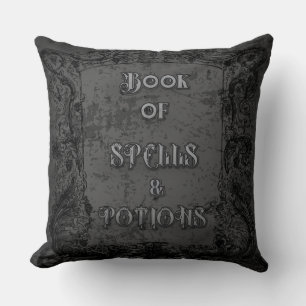 Witch's Book of Spells and Potions Throw Pillow
