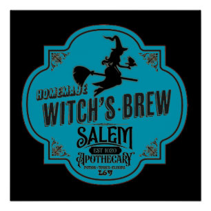 WITCH'S BREW funny halloween Poster