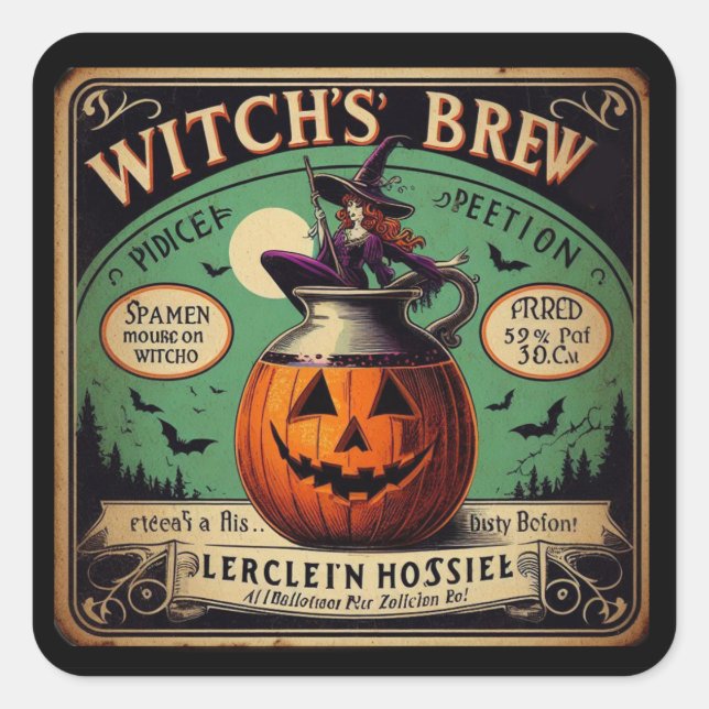 Witch's Brew Square Sticker (Front)