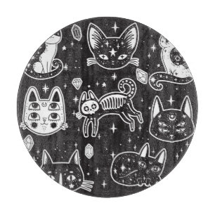 Witch's Cat: Vintage Isolated Illustration Cutting Board