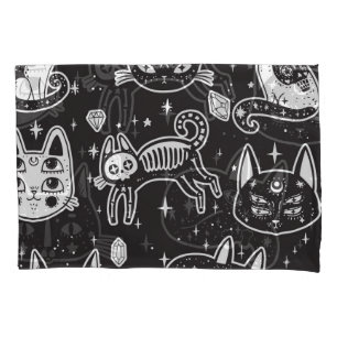 Witch's Cat: Vintage Isolated Illustration Pillowcase