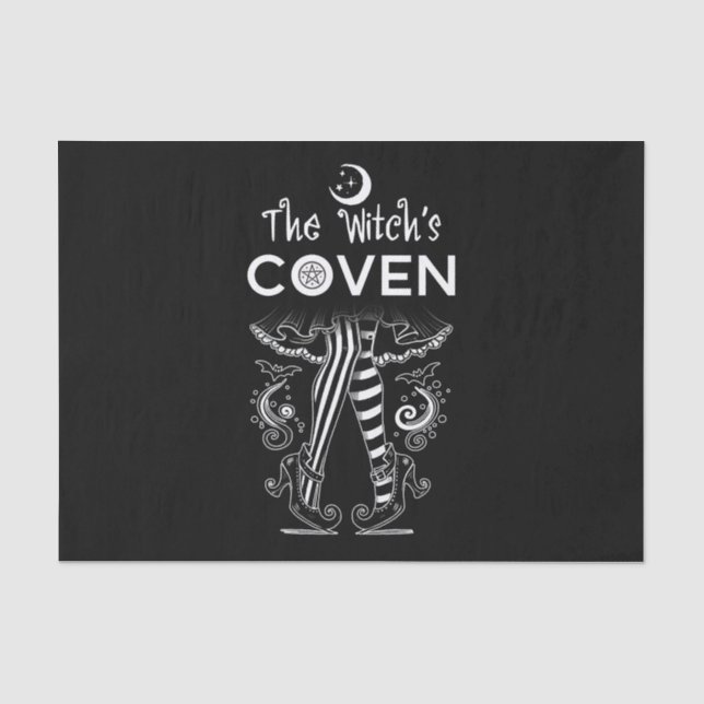 Witch's Coven Witch Legs Black & White Halloween Tissue Paper (Front)