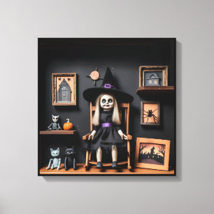 Witch's Cursed Doll House Canvas Print