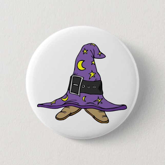 Witch's Hat and Shoes 2 Inch Round Button (Front)