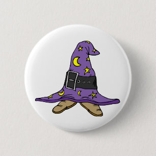 Witch's Hat and Shoes 2 Inch Round Button