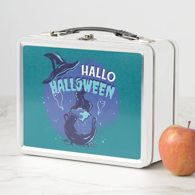 Witchs Hat Halloween Design Metal Lunch Box (In Situ)