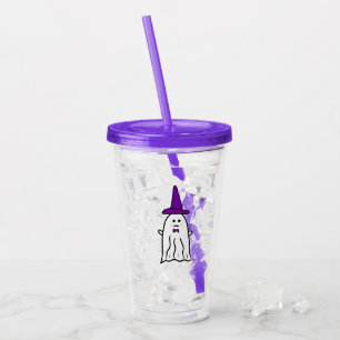 Witch's Hat Halloween Ghost Acrylic Tumbler