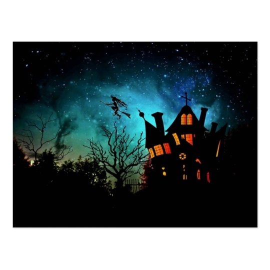 Witch's Haunted House Postcard