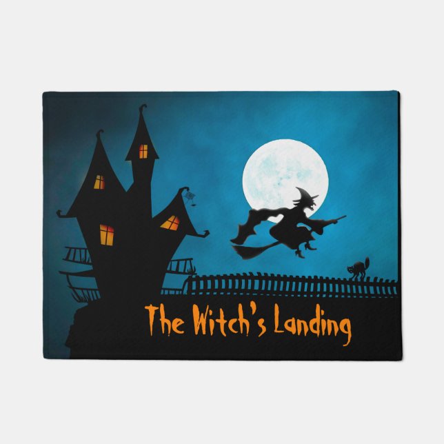 Witch's Landing Halloween Doormat (Front)