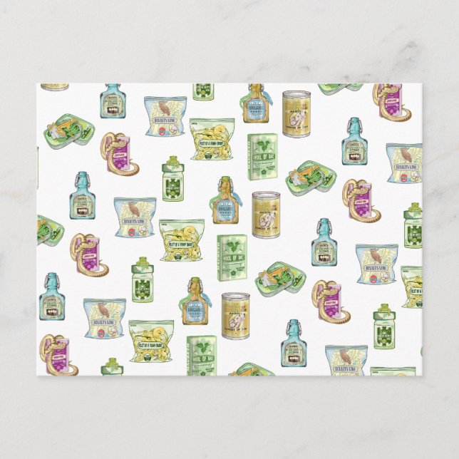 Witch's potion pattern double double  postcard (Front)