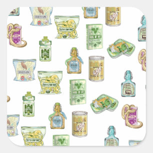 Witch's potion pattern double double  square sticker