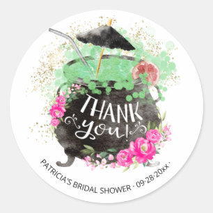 Witch's Punch Halloween Bridal Shower Thank You Classic Round Sticker