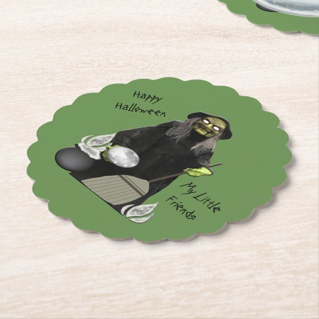 Witch's Rainee Brew Paper Coaster (Angled)