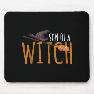 Witch's son halloween hat mouse pad
