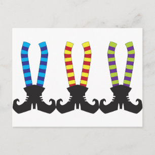 Witch's Stripy Socks Postcard