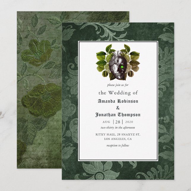 Witchwood Gothic Wedding Invitation (Front/Back)